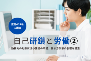 64.5％の医師が労働時間の「自己研鑽化」を経験－研鑽と労働の区分けをめぐる勤務先とのギャップを調査