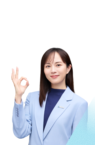 OKサインをするエムステージエージェントの担当者